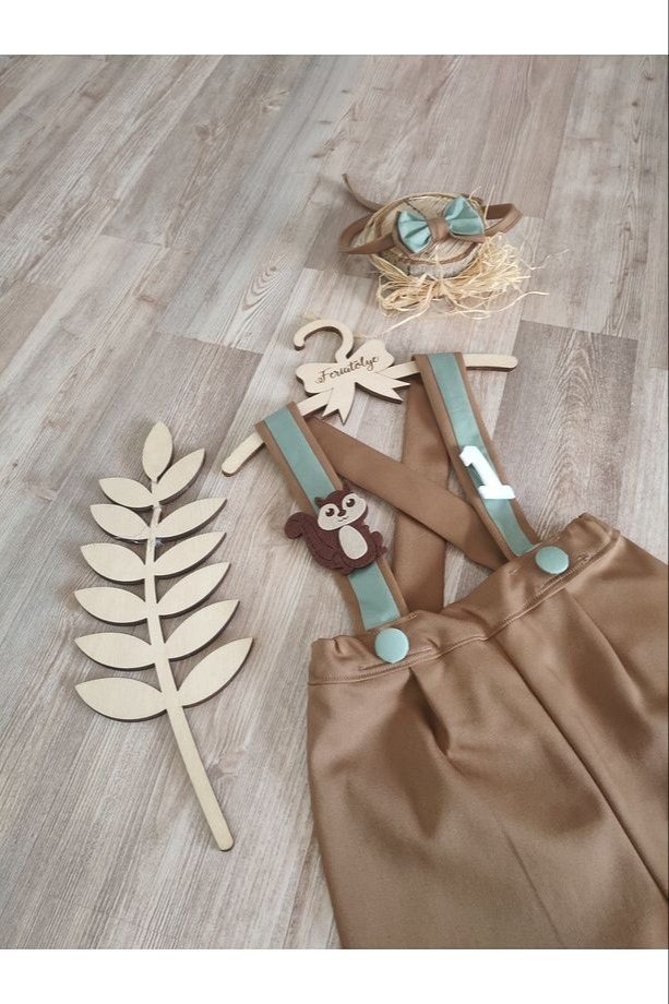 Sincap Konsept Açık Kahve Küf Yeşili Erkek Bebek Salopet Takımı